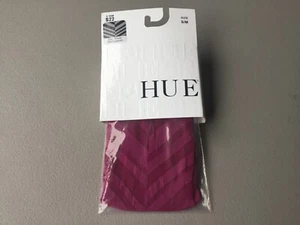 NWT Hue Geo Sheer Herringbone Tights w/ Control Top Size S/M Mulberry #832G - Picture 1 of 2