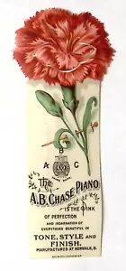 1900 CHASE PIANO FLOR CELULOIDE CLAVEL PUBLICIDAD MARCADOR Norwalk OH - Imagen 1 de 3