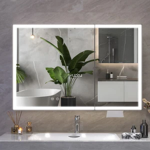 Medicine Cabinet Bathroom Lighted Mirror LED Dimmable Touch Switch Storage Unit - Picture 1 of 9