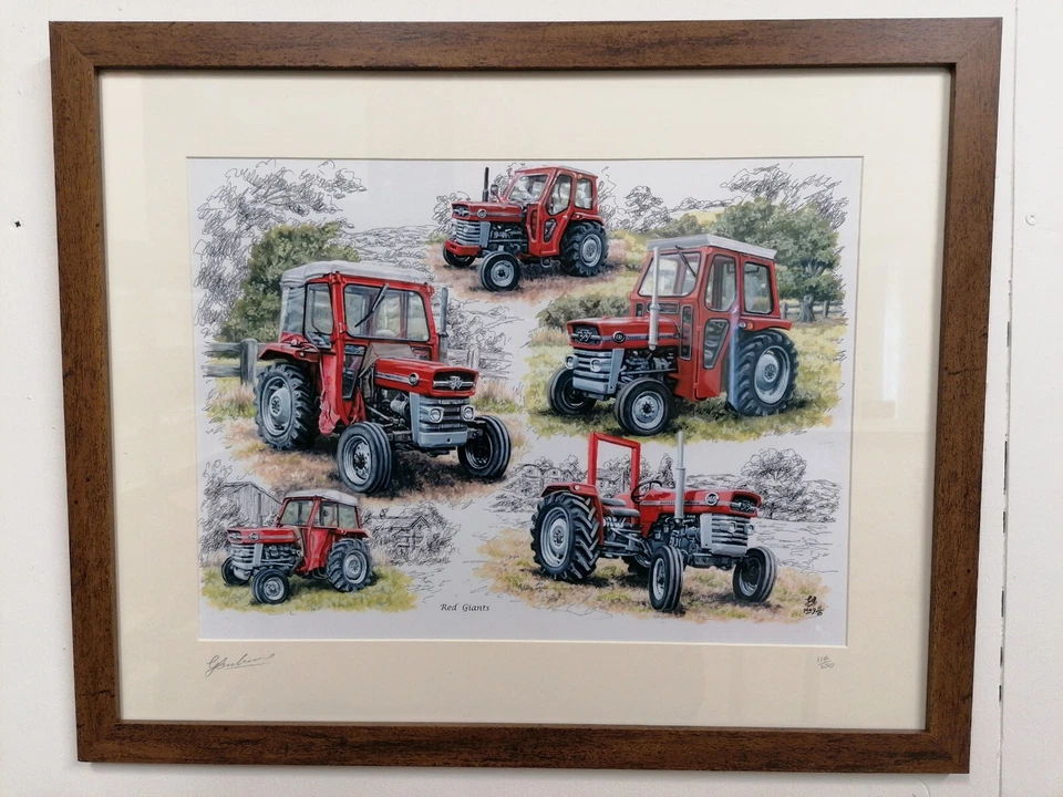 Framed A3 Picture Print massey ferguson  135 Tractors  - Image 1 of 1