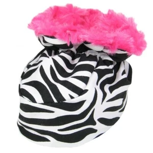 NEW Trend Lab Zahara Zebra and Pink Swirl Velour Baby Booties 0-6 months WO35 - Picture 1 of 1