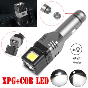 Mini LED Car Cigarette Lighter Lamp Safety Hammer Flashlight Rechargeable Torch - Picture 1 of 17