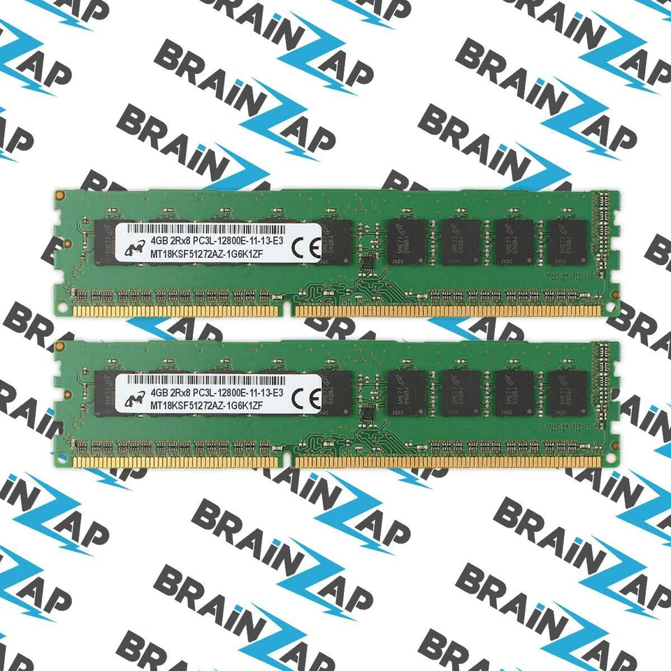 8GB (2x 4GB) DDR3 RAM Micron MT18KSF51272AZ-1G6K1ZF - 2Rx8 PC3L-12800E-11-13-E3 - Bild 1 von 1