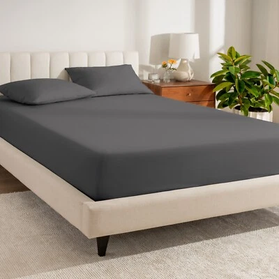 Sábana bare Home de algodón orgánico percal ajustada - 260 hilos Foto 1 de 4