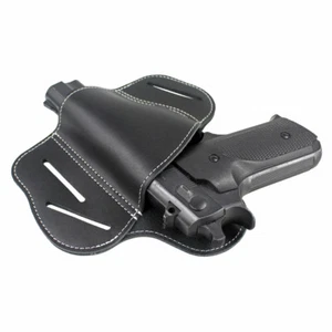 Universal Leather Handgun Holster 3 Slot Pancake Style Belt Holster Choose Model - Picture 1 of 11