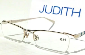 Judith Leiber Silver Turquoise FASHION Readers Power Glasses - Picture 1 of 10