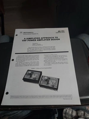 MOTOROLA AN-791 A SIMPLIFIED APPROACH TO VHF POWER AMPLIFIER DESIGN - Image 1 of 2