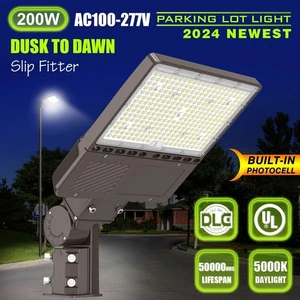 200W LED Parking Lot Light 44800 Lumen,Shoebox Area Flood Light with Slip Fitter - Picture 1 of 14