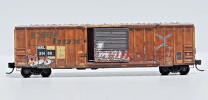 MRL/ex Railbox. N Scale. 50' Rib Side Box Car SSD. Weath'd. & Graffiti. MTL. New - Picture 1 of 7