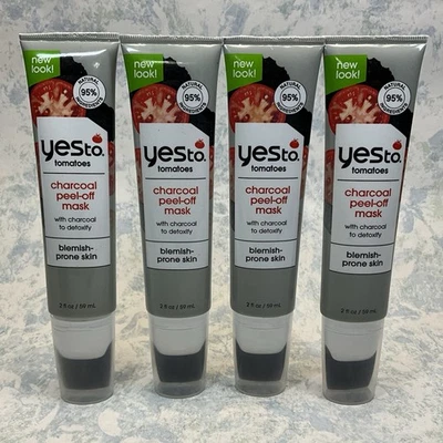 YES to Tomatoes Charcoal Peel-off Mask 2oz ( Lot of 4 ) New - Imagem 1 de 4