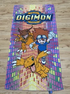 VINTAGE DIGIMON 2000 DIGITAL MONSTERS COLORFUL BEACH POOL BATH TOWEL EUC - Picture 1 of 3