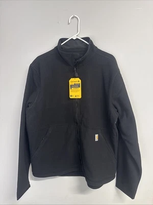 Chaqueta polar Carhartt para hombre cremallera completa negra OJ6416 ajuste relajado GRANDE Foto 1 de 4