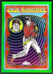 2025 Topps Chrome JOSE RAMIREZ ULTRA VIOLET #UV-9 Green Refractor /99 Guardians - Picture 1 of 2