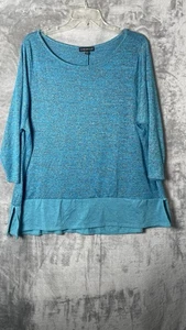 Lane Bryant Damen Größe 18/20 Pullover Oberteil Blau/Grau 3/4 Ärmel - Bild 1 von 8