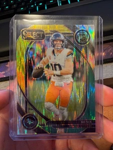 2024 Panini Select Bo Nix Green Yellow Shock Club Level Rookie #221 (RC) - Picture 1 of 2