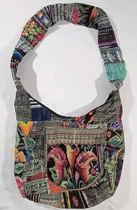 Boho Crossbody Sling Bag Blumen Patchwork bestickt Häkel Festival Hippie - Bild 1 von 15