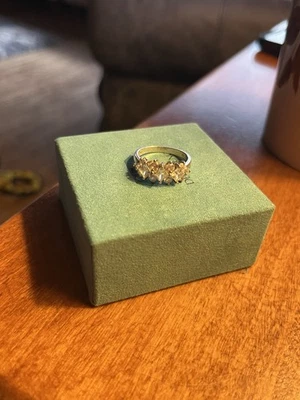 3 克拉 Marquise Cut Lab 钻石女式戒指 14k 镀白金 7 码 — 第 1/4 张图片