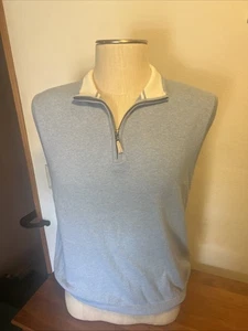 Men’s Peter Miller 1/4 Zip Vest Lot Blue Size Large  - Picture 1 of 4