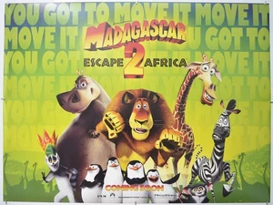 MADAGASCAR 2 - ESCAPE 2 AFRICA (2008) Quad Movie Poster - Chris Rock (ADVANCE) - Imagen 1 de 5