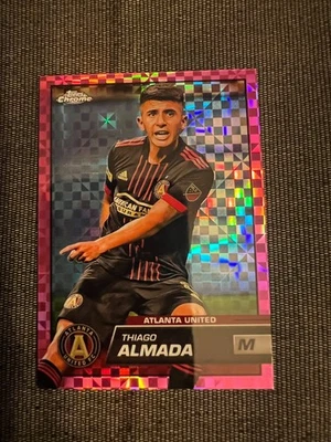 2023 Topps Chrome MLS Soccer Atlanta United Thiago Almada Pink X-Fractor #185 - Image 1 of 3
