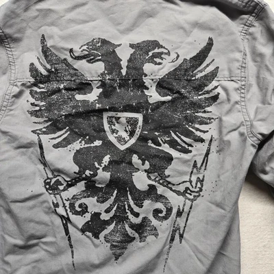 Helix Branded Gray Long Sleeve Button Down Shirt Athletic Fit Adult Men M Medium - Image 1 of 4