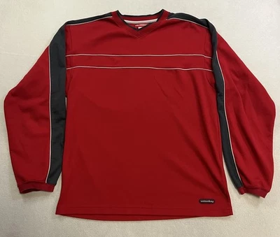 Camisa De Colección Unionbay Para Hombre Talla Mediana Manga Larga Rugby Patín Rojo Grunge Rayas Foto 1 de 4