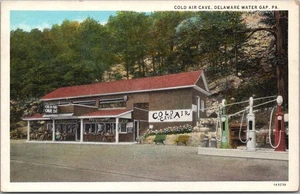 1931 DELAWARE WATER GAP Pennsylvania Postcard "COLD AIR CAVE" Roadside / Unused - Picture 1 of 2