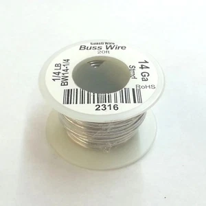 BW14-1/4, 14 Gauge Tinned Copper Bus Wire, 1/4 Pound Roll (20' Approx.) 14AWG - Picture 1 of 1