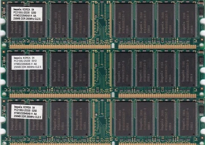 768MB 3x256MB PC-2100 DDR-266 HYNIX HYMD232646A8-H AA RAM MEMORY RAM KIT DDR1 - Image 1 of 2