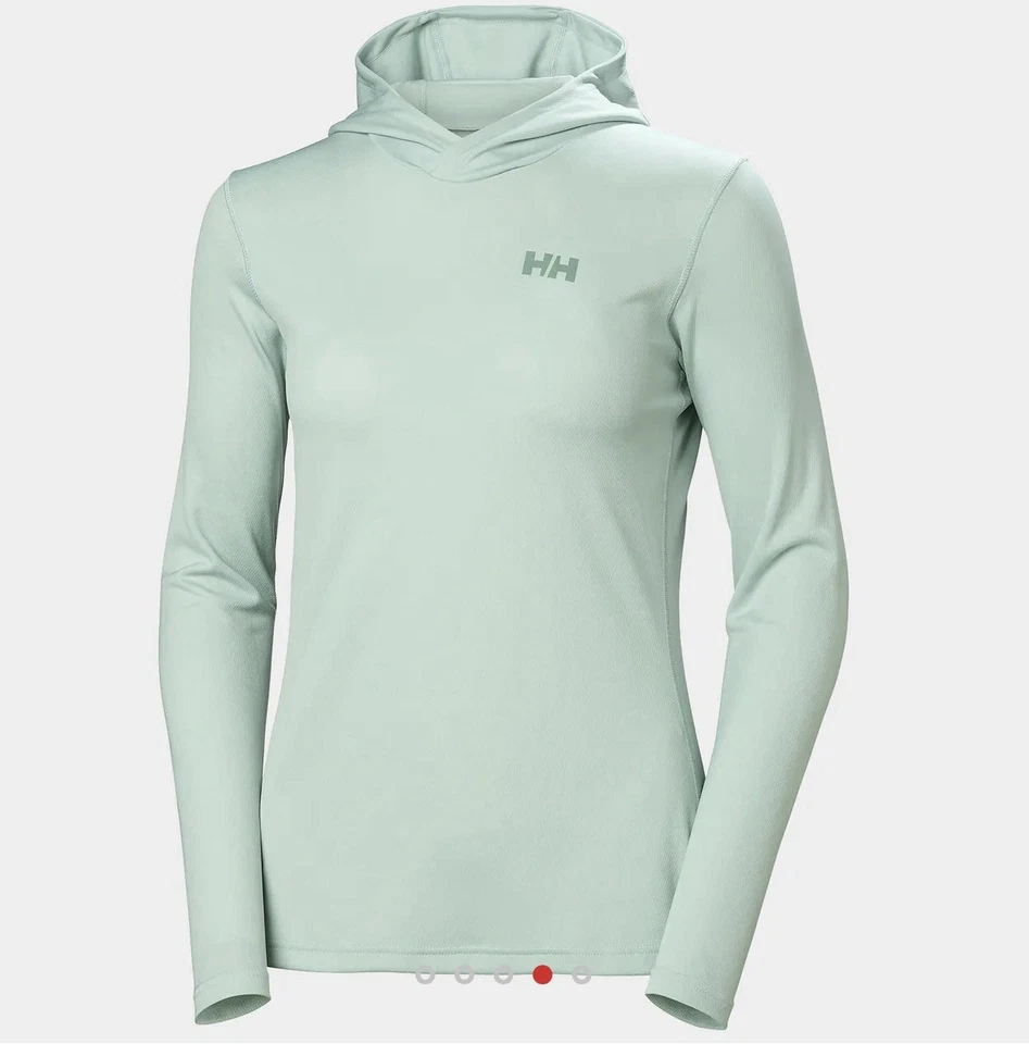 Sudadera con capucha para mujer Helly Hansen Lifa Active Solen, niebla verde, pequeña relajada Foto 1 de 4