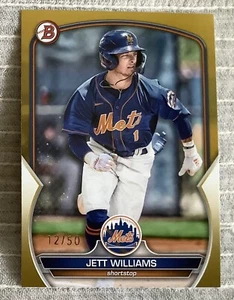 2023 Bowman Jett Williams BP49 Prospect Paper Gold #12/50 Mets - Picture 1 of 2