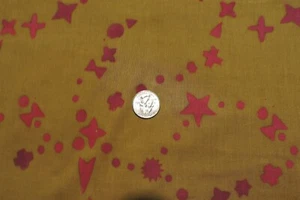 100% Cotton Fabric Andover Batik Constellation on Mustard Gold By the Yard - Picture 1 of 2