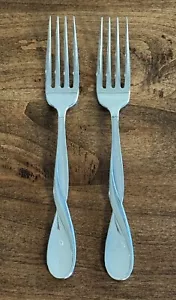 Set of 2 Oneida AQUARIUS Glossy Dinner Forks Stainless 7.5" Replacement - Picture 1 of 5