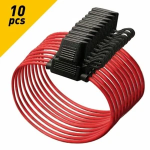 10 Pack 14 Gauge ATC In-Line Blade Fuse Holder 100% OFC Copper Wire Protection - Picture 1 of 10