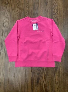 Champion Long Sleeve Crewneck Sweater Youth Small Pink Cotton NEW - Picture 1 of 4