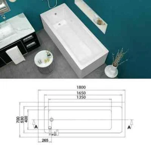 Brushed Brass Shower Bath Bundle & Screen Square Single Ended Bath, Bathroom Set - Picture 1 of 11