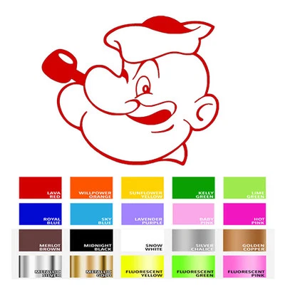 Popeye Face Vinyl Decal Sticker for Wall Car Wondow SUV Macbook Laptop Bike Art - Image 1 of 4