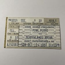 Pink Floyd Meadowlands Arena NJ Concert Ticket Stub Vintage October 11 1987