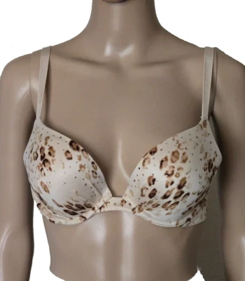 Sujetador Victoria's Secret Plunge Ligeramente Forrado Estampado Animal Lentejuelas Con Aros 36B Foto 1 de 4