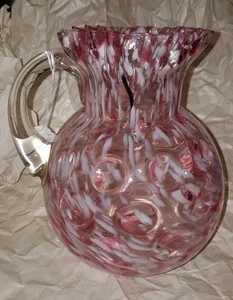 BROCCA IN VETRO ARTE OTTICA VINTAGE MULTICOLORE A PUNTI PEZZO BOHÉMIEN CECO 8" - Foto 1 di 5