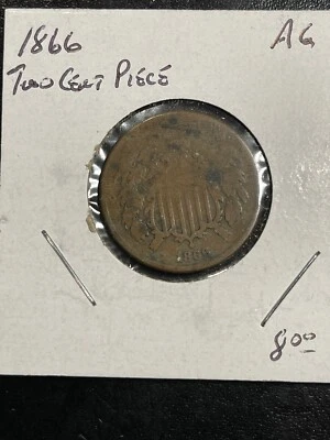 1866 2 cent piece - Image 1 of 2