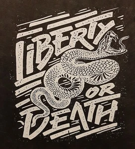 ALL AMERICAN OUTFITTERS LIBERTY OR DEATH SNAKE SHIRT - Picture 1 of 9