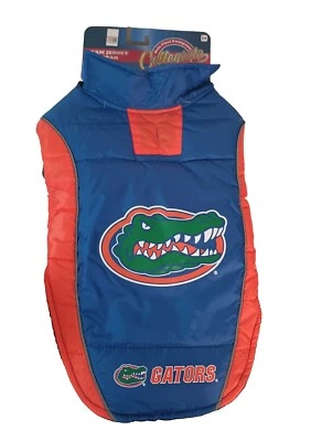 New! Pets First Florida Gators NCAA Puffer Vest for Dogs Size: Medium 14" To 18" - Image 1 of 4