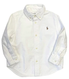 Polo Ralph Lauren Infant Boys Long Sleeve Oxford Shirt Size 24 Months White - Picture 1 of 2