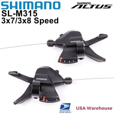 New Shimano Altus SL-M315 Rapidfire+ 3x7 / 3x8 Speed Trigger Shifter Set - Image 1 of 4