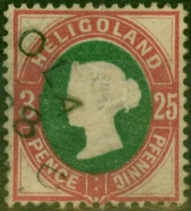 Heligoland 1875 25pf (3d) Deep Green & Rose SG16 Fine Used - Picture 1 of 1
