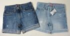 THE CHILDREN'S PLACE GIRLS DISTRESSED ROLL CUFF MIDI SHORTS 2 PACK SIZE 4 NWT!