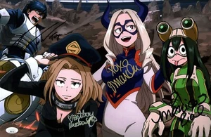 My Hero Academia 11x17 Photo Cast x4 Signed JSA Certified Autograph - Picture 1 of 2