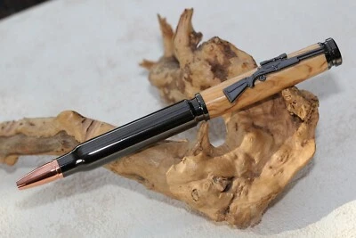 Kugelschreiber Bullet Twist Pen Holz Olivenholz handgedrechselt Jagd Schütze - Bild 1 von 2
