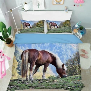 3D Haflinger R144 Animal Bed Pillowcases Quilt Duvet Cover Queen King Zoe - Picture 1 of 7